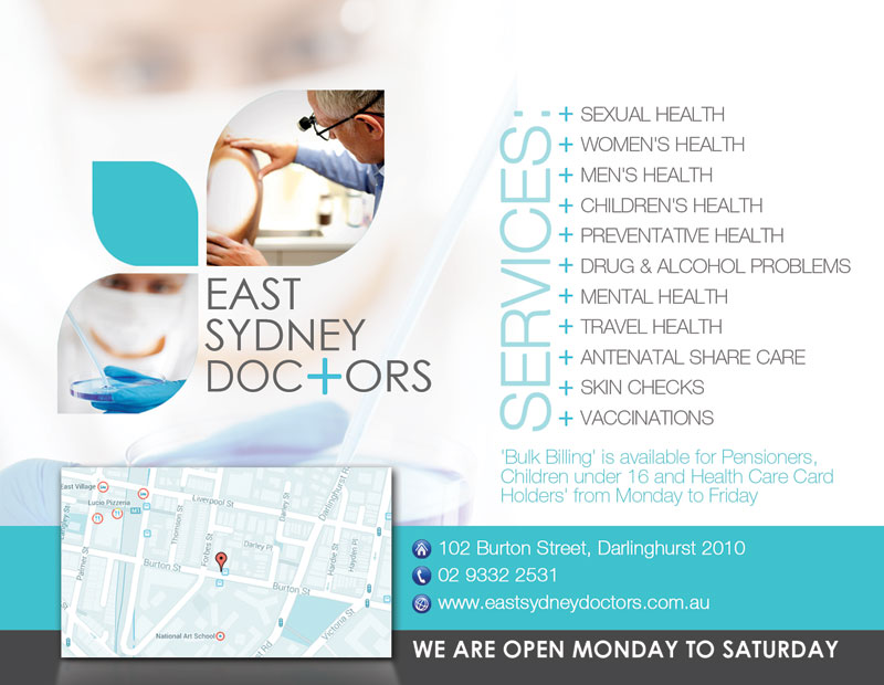 Postcard Design by alessandroevge for East Sydney Doctors | Design #4563603
