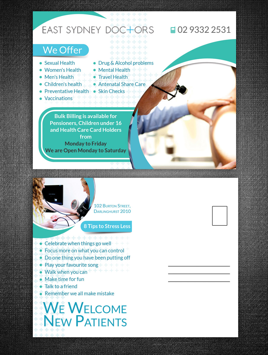 Design de Carte Postale par ESolz Technologies pour East Sydney Doctors | Design #4564144