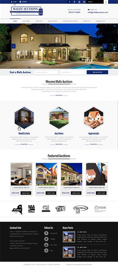 Wordpress Design by TheCodeWire for AuctionServices.com, Inc. | Design #4512876