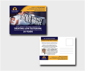 Low Testosterone Center Postcard Design | Postcard Design by mcoco