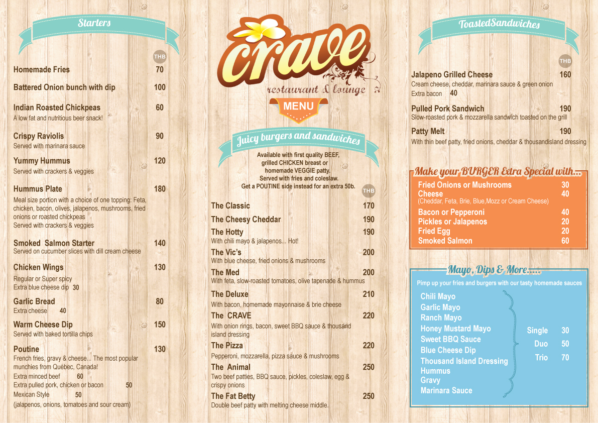 Menu Design by Parul for Wow Thailand | Design #4518273