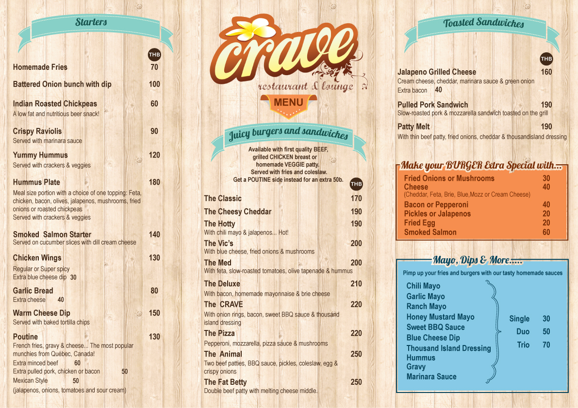 Menu Design by Parul for Wow Thailand | Design #4522939
