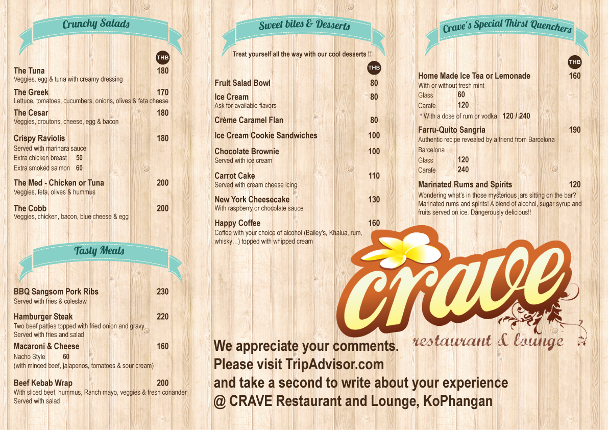 Menu Design by Parul for Wow Thailand | Design #4522943