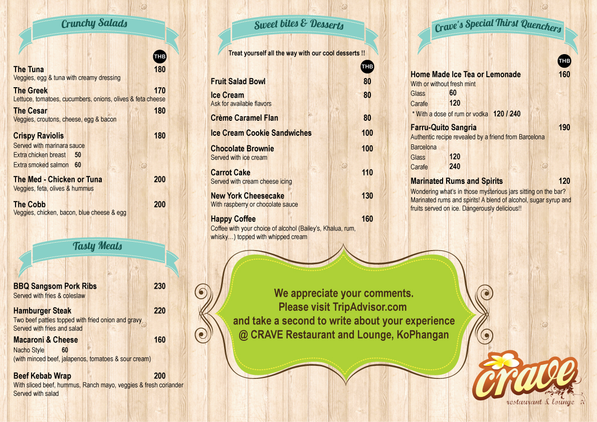 Menu Design by Parul for Wow Thailand | Design #4524566