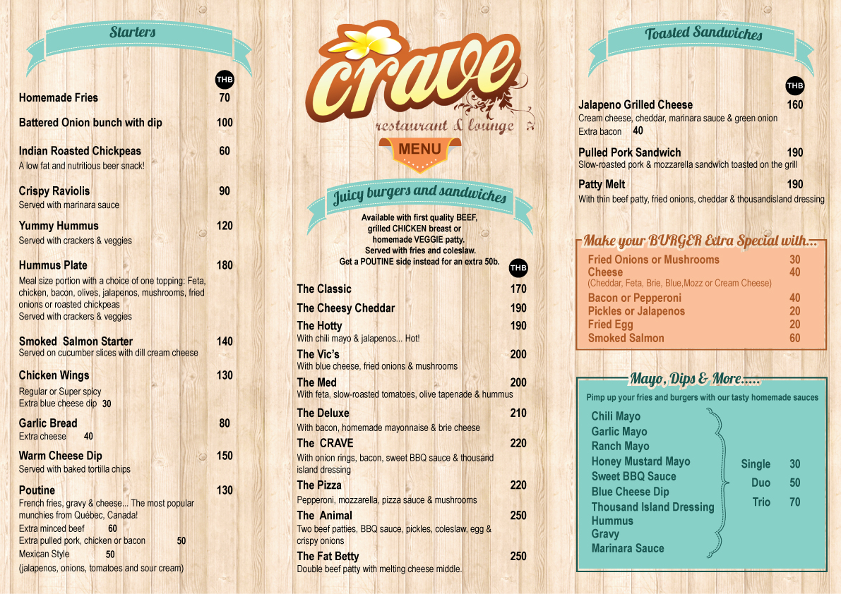 Menu Design by Parul for Wow Thailand | Design #4524581
