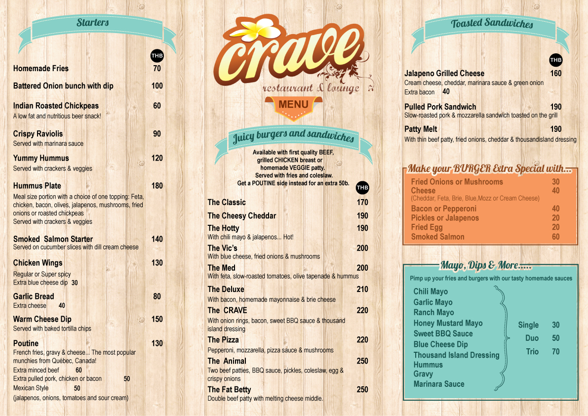 Menu Design by Parul for Wow Thailand | Design #4524589