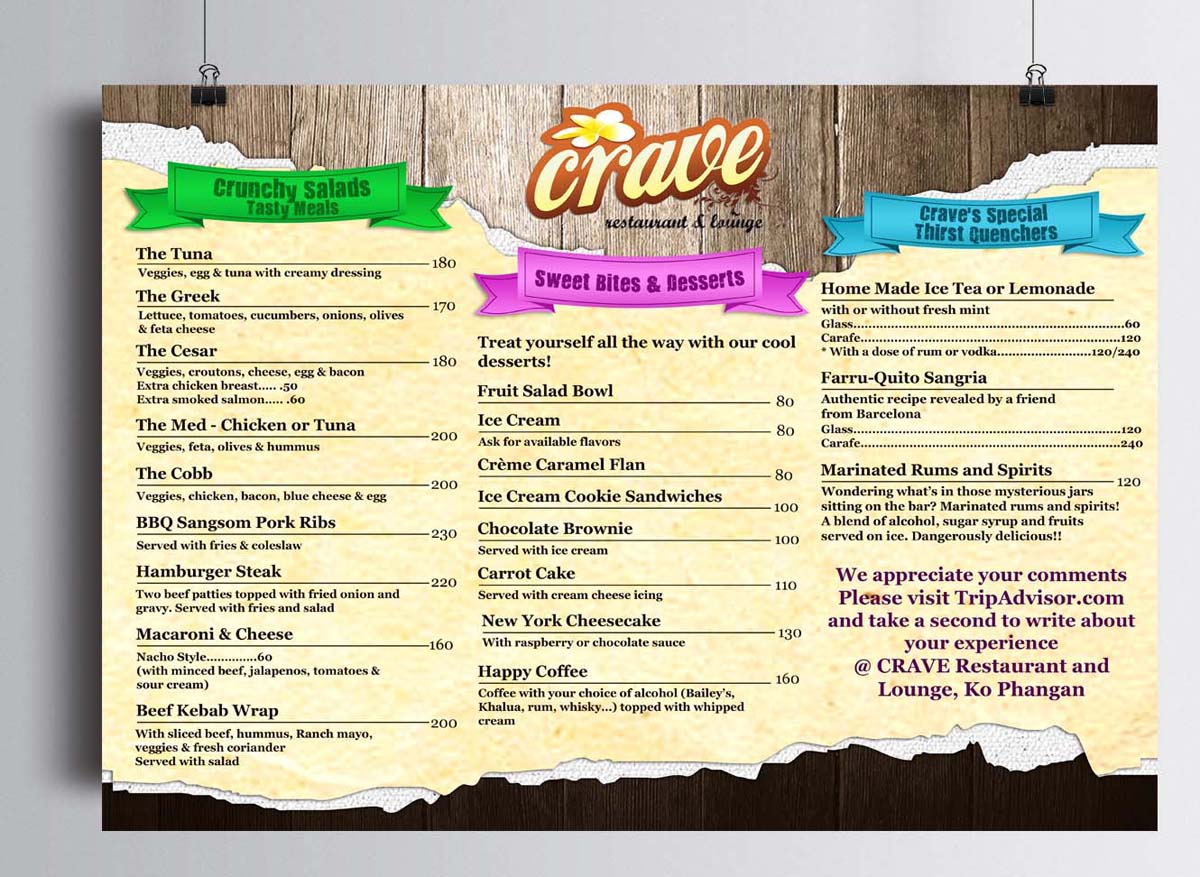 Menu Design by ESolz Technologies for Wow Thailand | Design #4568509