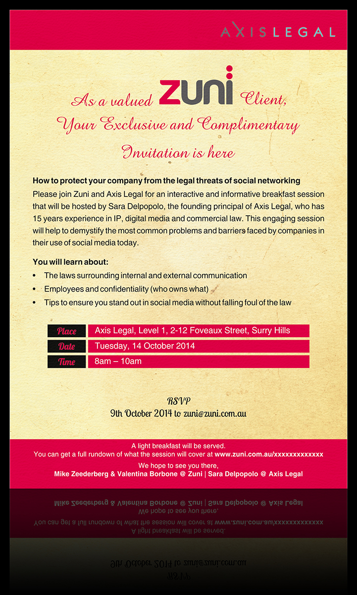 Invitation Design by ALSADESIGN for Zuni | Design #4519976