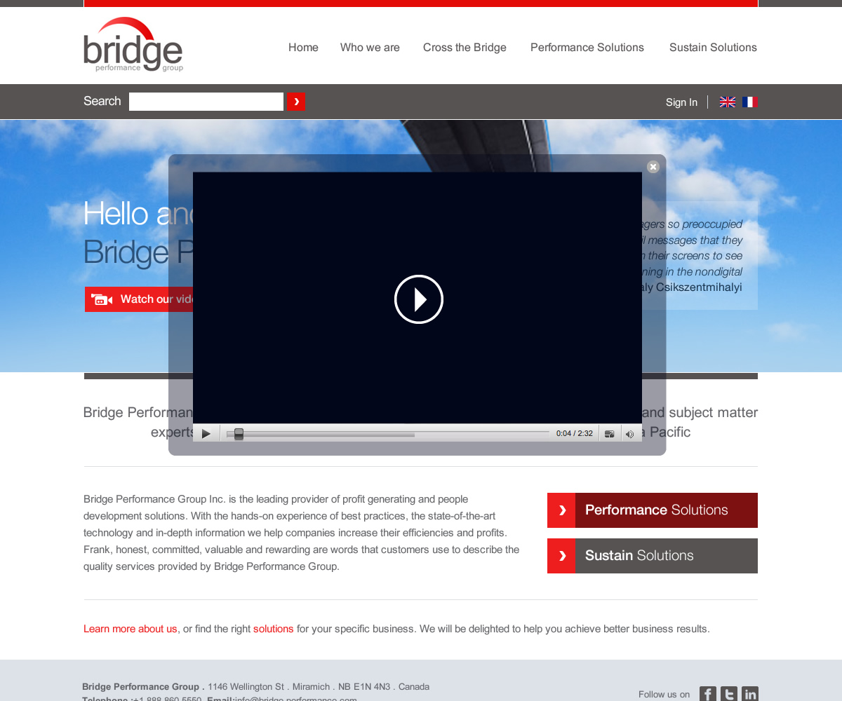 Diseño Web por Channel Studio para Bridge Performance Group Inc. | Diseño #2216909