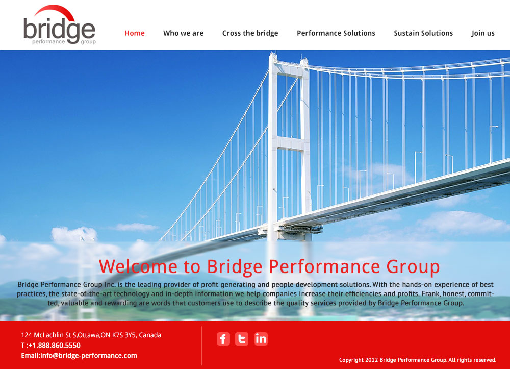 Web Design par Hetal  pour Bridge Performance Group Inc. | Design #1294931