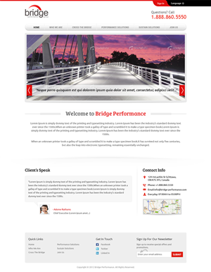Web Design by Mayank Patel for Bridge Performance Group Inc. | Design: #1294723