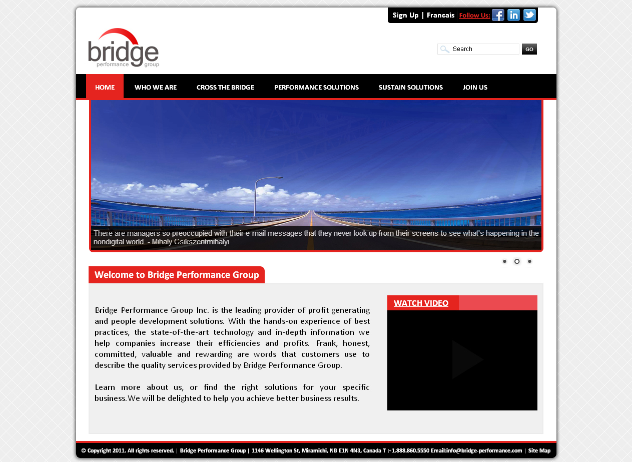 Web Design by hobsonschoice for Bridge Performance Group Inc. | Design #1642215