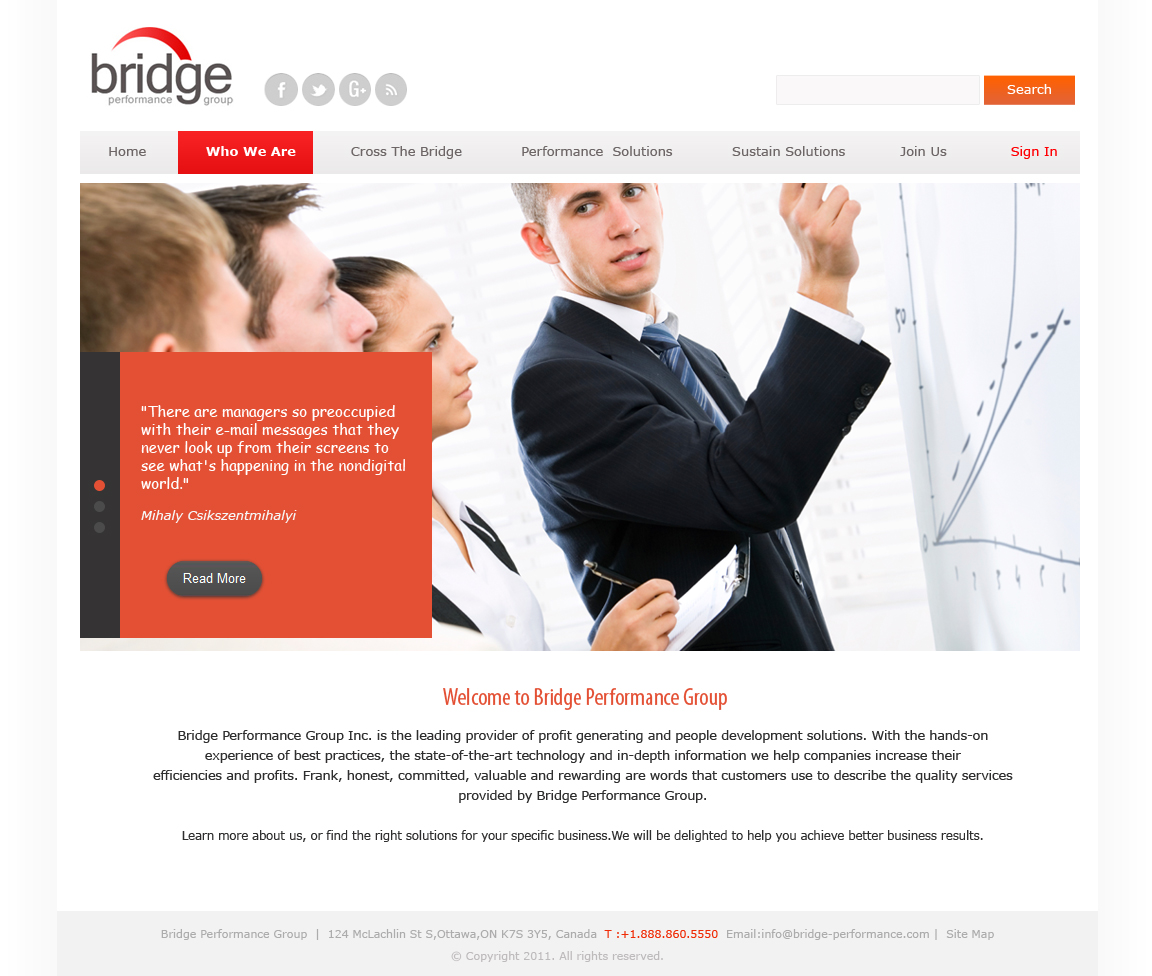 Web Design by GK for Bridge Performance Group Inc. | Design #1286136