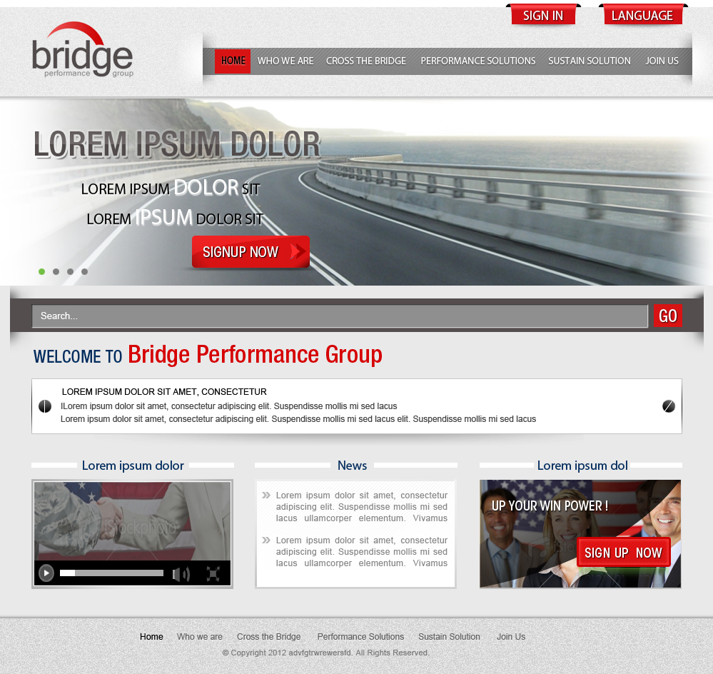 Diseño Web por Eminents Infosoft para Bridge Performance Group Inc. | Diseño #1288803