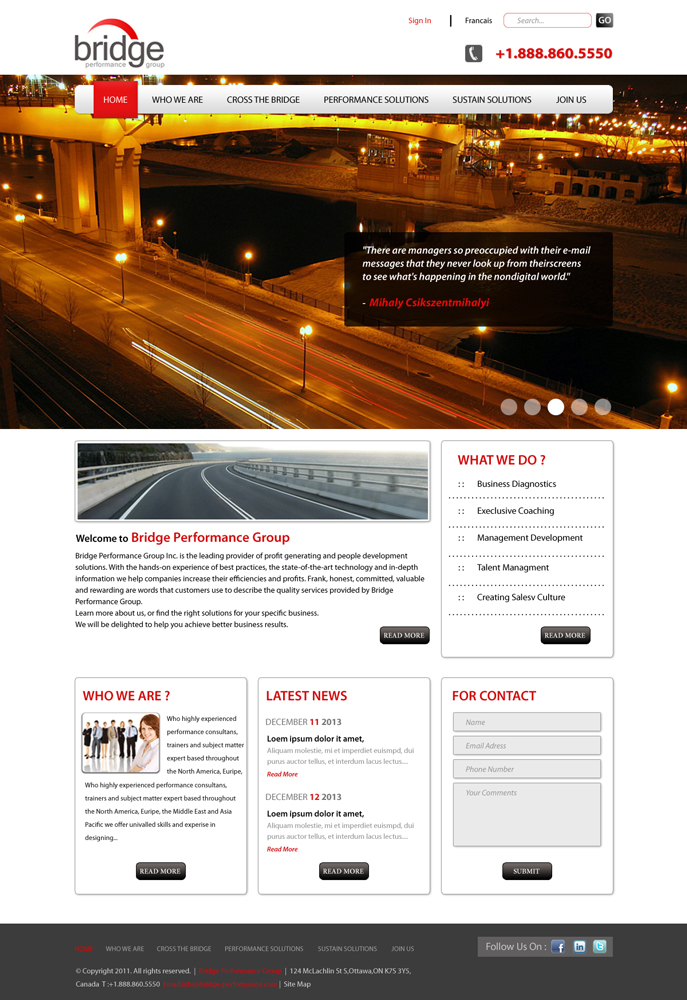 Diseño Web por Atom para Bridge Performance Group Inc. | Diseño #1445400