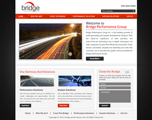 Diseño Web por Creative Chamber para Bridge Performance Group Inc. | Diseño: #1286152