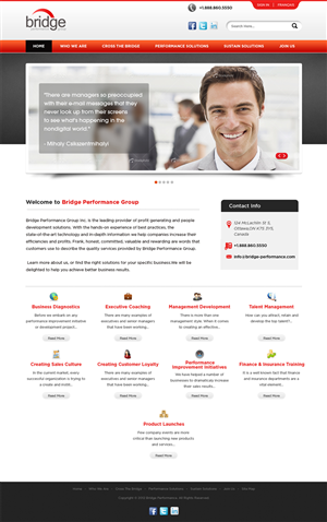 Diseño Web por Vedanta Web Solutions para Bridge Performance Group Inc. | Diseño: #1281196