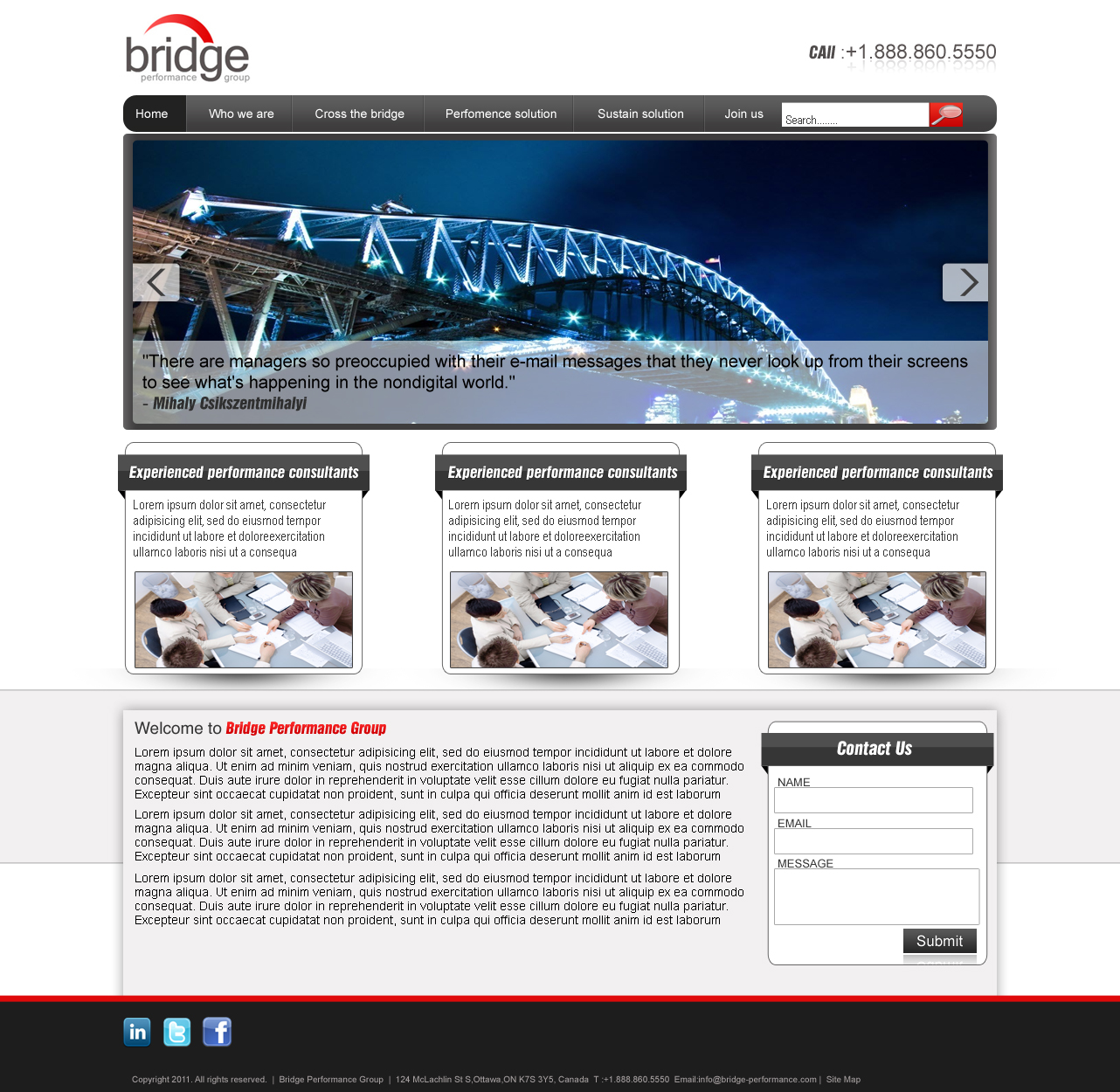 Diseño Web por MAS para Bridge Performance Group Inc. | Diseño #1287559