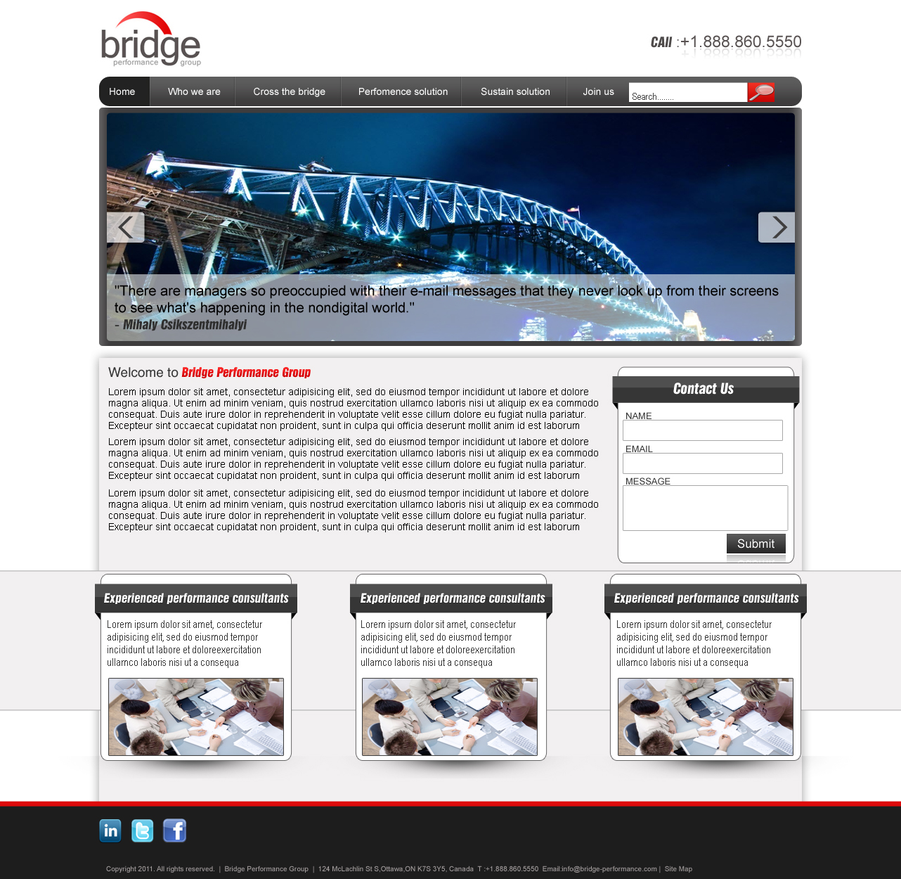 Web Design by MAS for Bridge Performance Group Inc. | Design #1287809