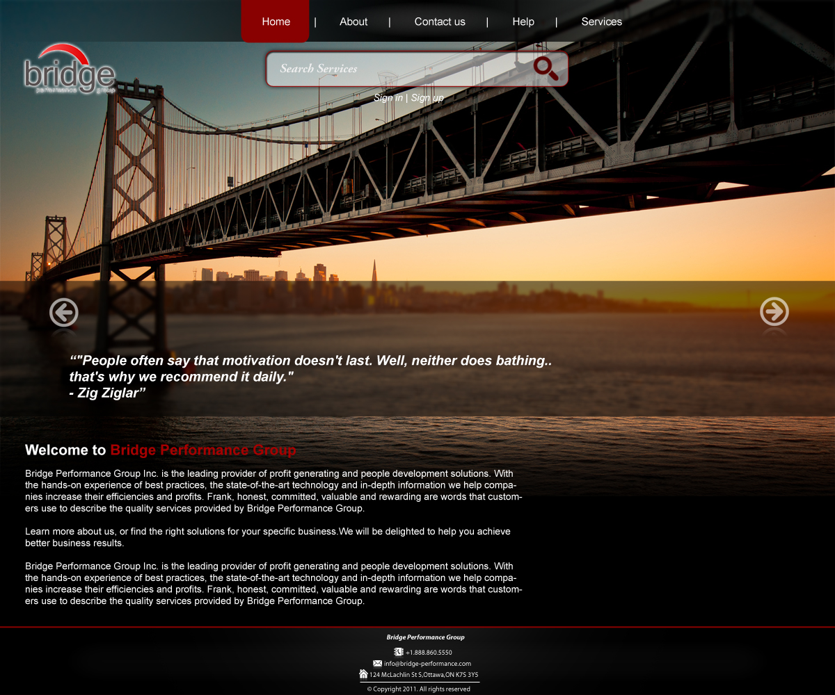 Diseño Web por MAS para Bridge Performance Group Inc. | Diseño #1290189