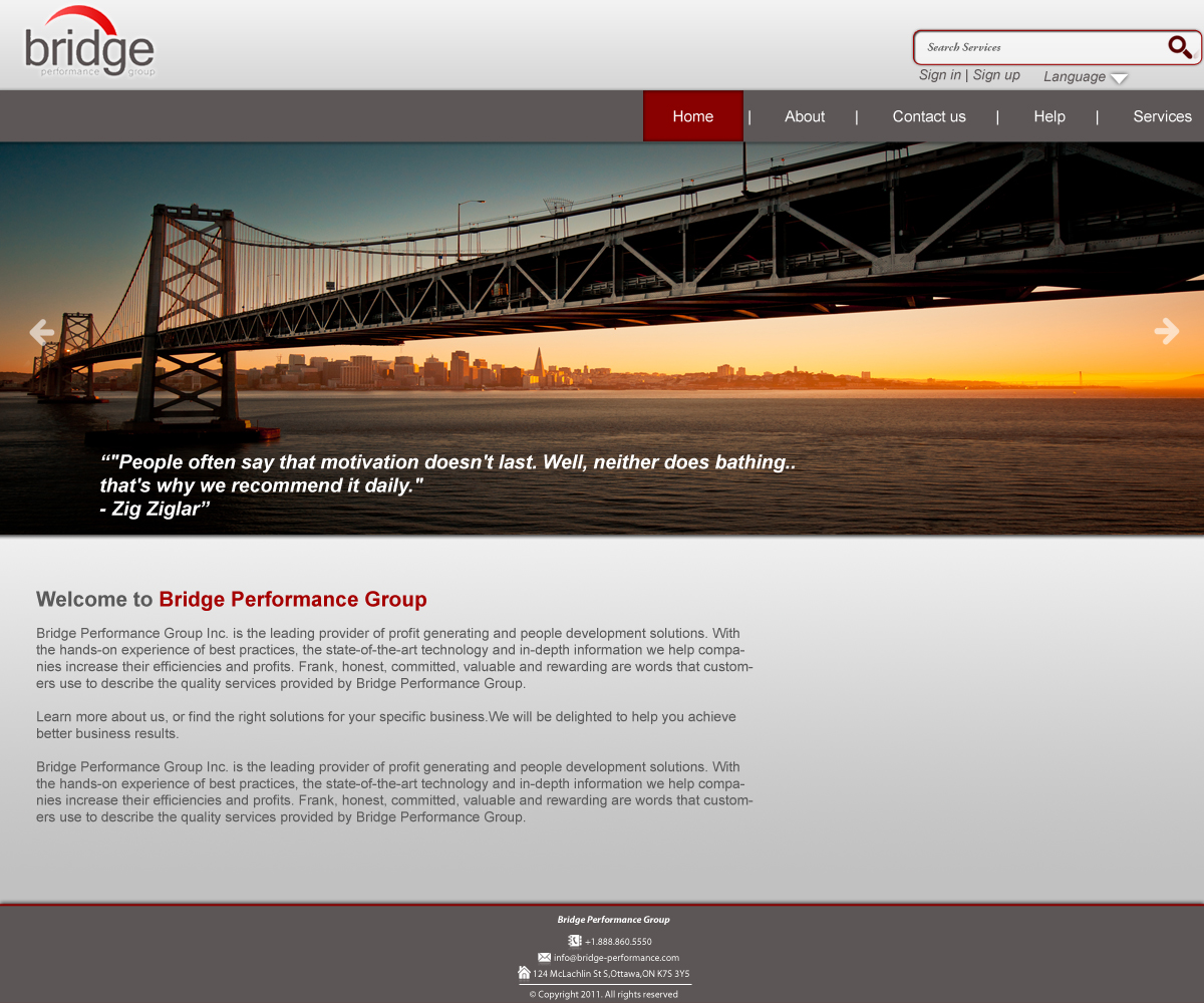 Diseño Web por MAS para Bridge Performance Group Inc. | Diseño #1295406
