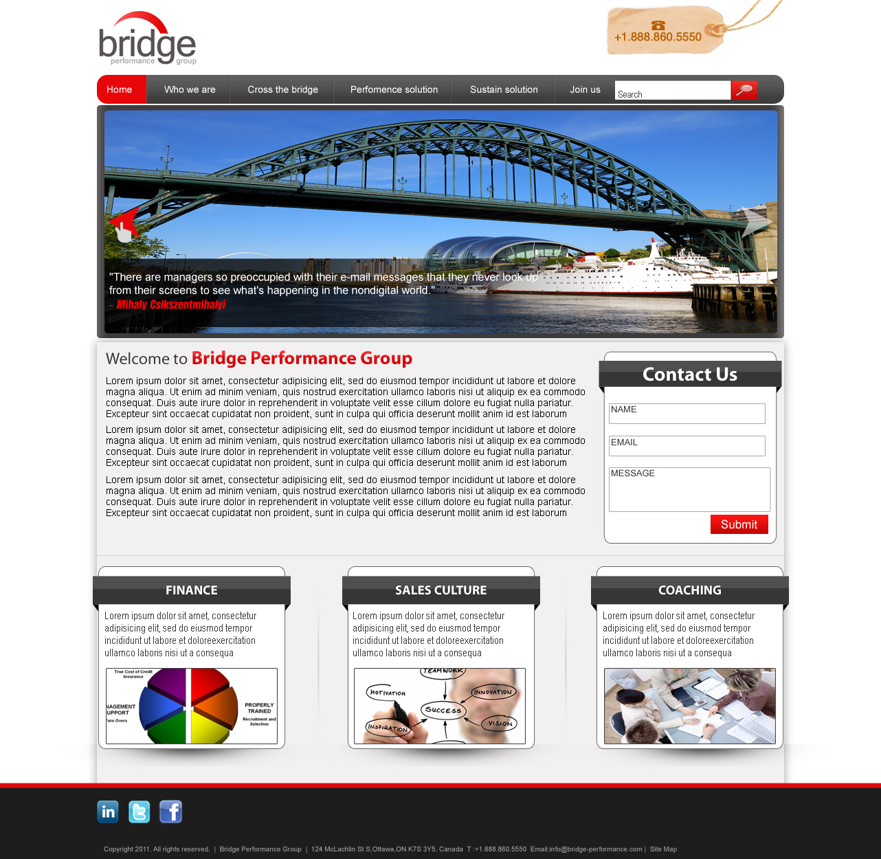 Web Design by MAS for Bridge Performance Group Inc. | Design #1297412