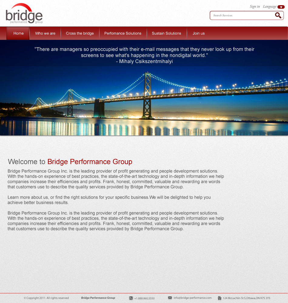 Diseño Web por MAS para Bridge Performance Group Inc. | Diseño #1298313