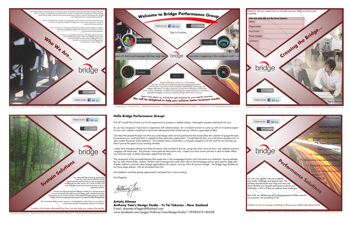 Diseño Web por Anthony Toia's Design Studio para Bridge Performance Group Inc. | Diseño #1296644