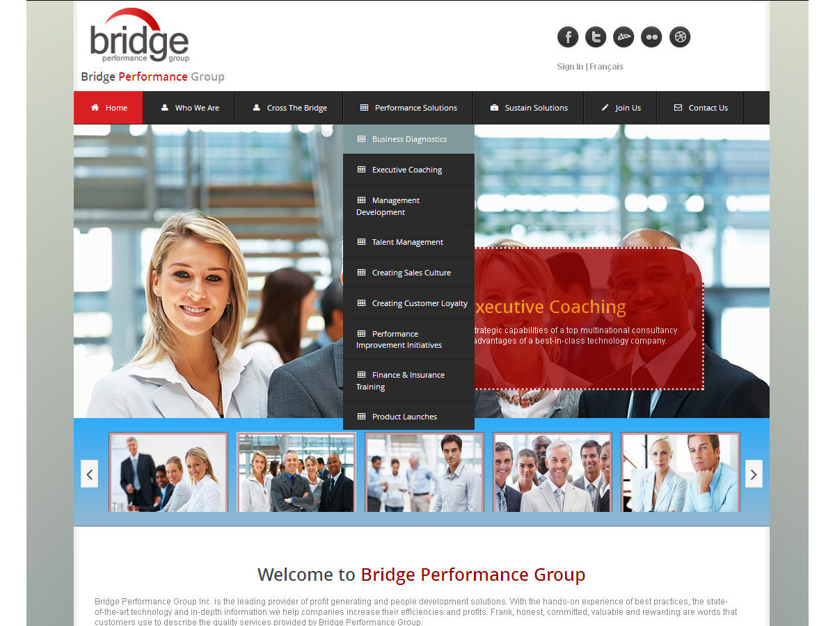 Web Design by macrodesignstudio for Bridge Performance Group Inc. | Design #1291607