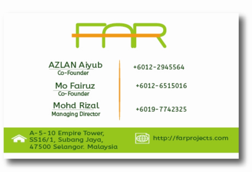 Business Card Design by shytriz for F.A.R Projects SDN. BHD. | Design #4530531