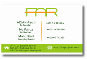 Business Card Design by shytriz for F.A.R Projects SDN. BHD. | Design: #4530531