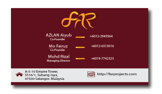 Business Card Design by shytriz for F.A.R Projects SDN. BHD. | Design #4537195