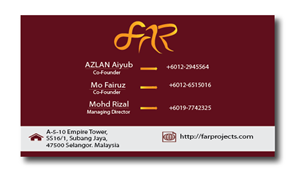 Business Card Design by shytriz for F.A.R Projects SDN. BHD. | Design: #4537195