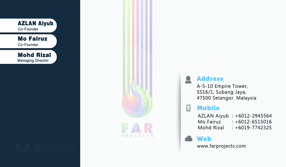 Business Card Design by Oudinihs for F.A.R Projects SDN. BHD. | Design #4532672