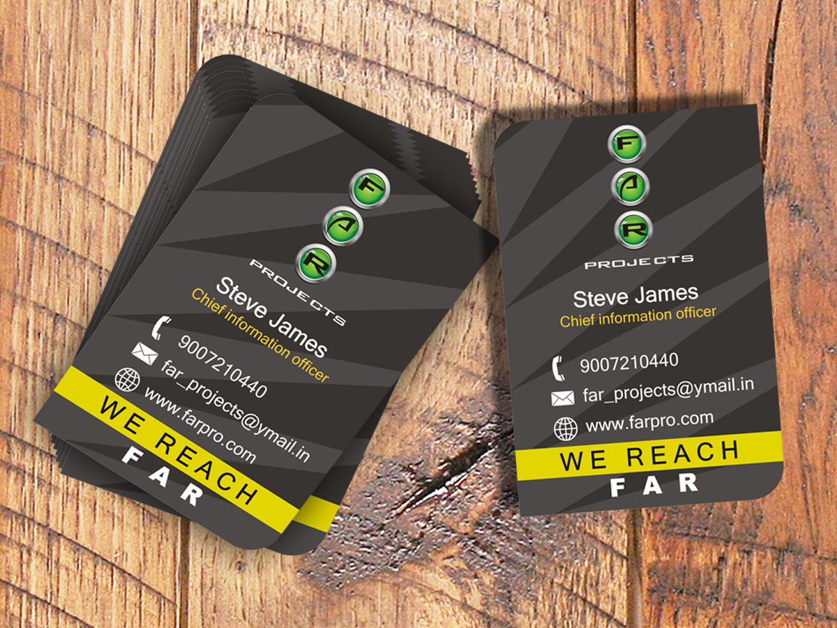 Business Card Design by Abhi1988 for F.A.R Projects SDN. BHD. | Design #4527108