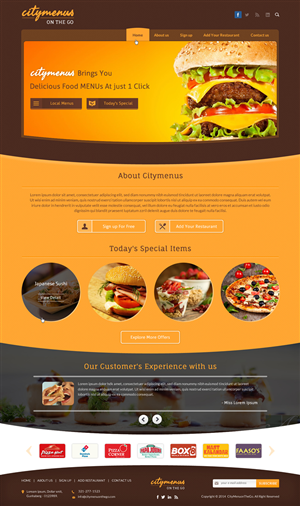 City Menu's on the Go | Diseño Web por Sbss