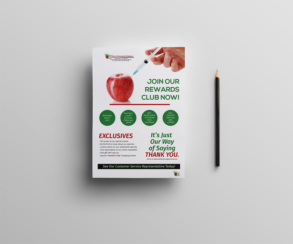 Flyer Design by Owtee-TheDreamer. for Health Enhancing Pharmacy | Design #4510432