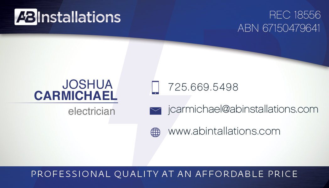 Business Card Design by Joshua Carmichael for AB Installations | Design #4512173