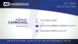 Business Card Design by Joshua Carmichael for AB Installations | Design #4512173
