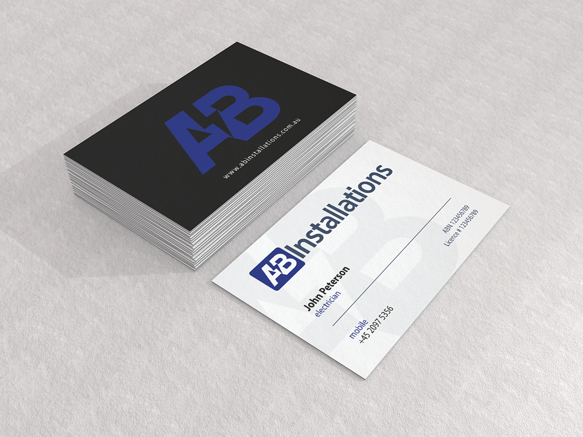 Business Card Design by HYPdesign for AB Installations | Design #4513786