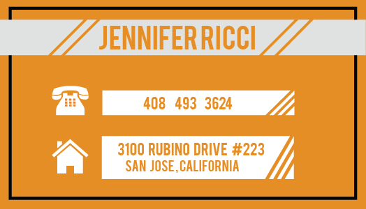 Business Card Design by pernitowanna for  Jennifer  Ricci Personal Business Card | Design #4518688
