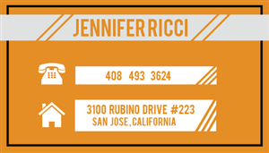 Business Card Design by pernitowanna for  Jennifer  Ricci Personal Business Card | Design: #4518688
