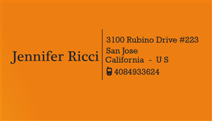 Business Card Design by Stunningd for  Jennifer  Ricci Personal Business Card | Design: #4536218