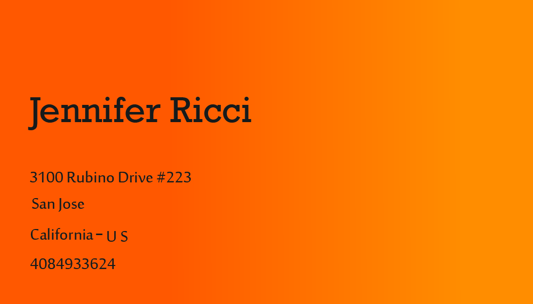 Business Card Design by Stunningd for  Jennifer  Ricci Personal Business Card | Design #4536266