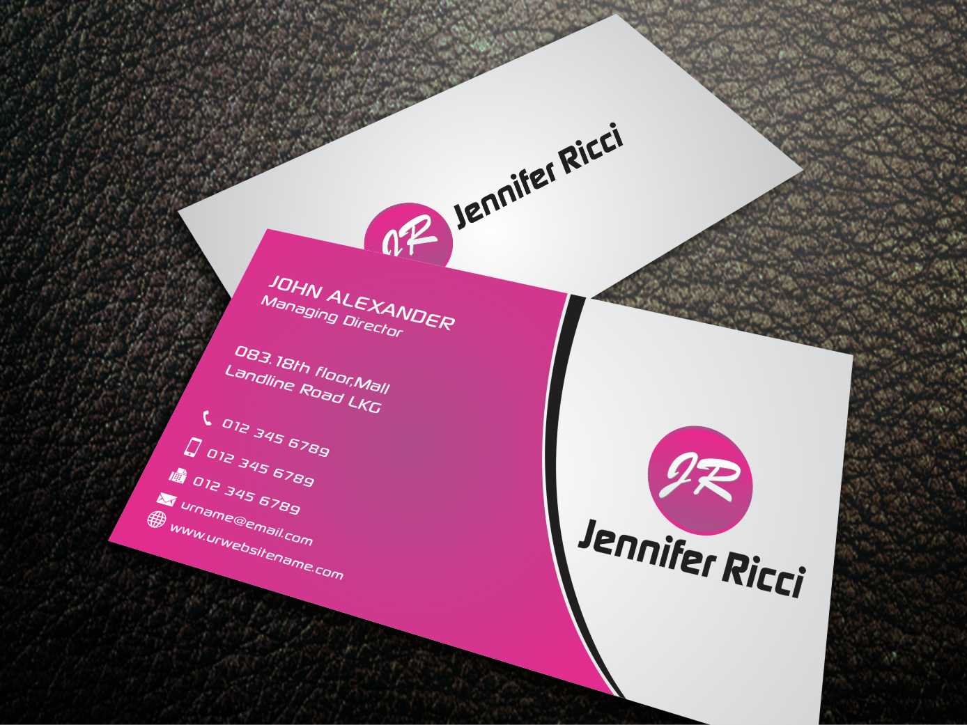 Business Card Design by szabist for  Jennifer  Ricci Personal Business Card | Design #4539738