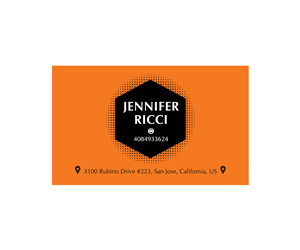 Business Card Design by Hui Jing for  Jennifer  Ricci Personal Business Card | Design #4530619