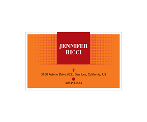 Business Card Design by Hui Jing for  Jennifer  Ricci Personal Business Card | Design: #4530887