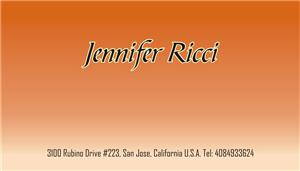 Business Card Design by Sanchez Grafix for  Jennifer  Ricci Personal Business Card | Design #4523120