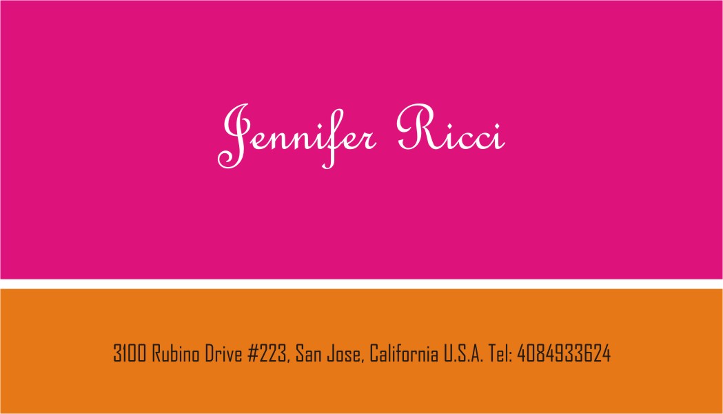 Business Card Design by Sanchez Grafix for  Jennifer  Ricci Personal Business Card | Design #4523165