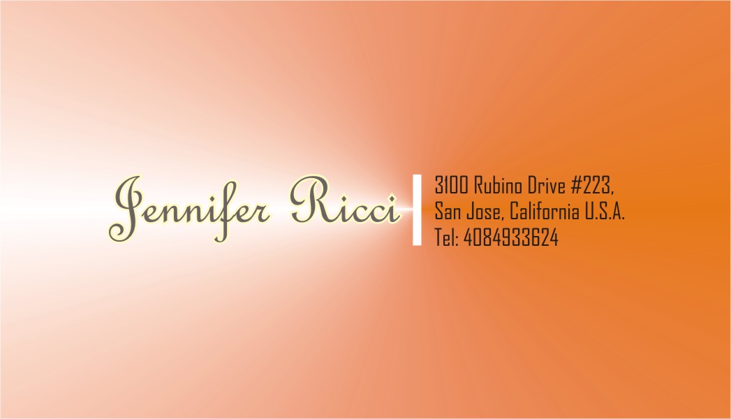 Business Card Design by Sanchez Grafix for  Jennifer  Ricci Personal Business Card | Design #4523212